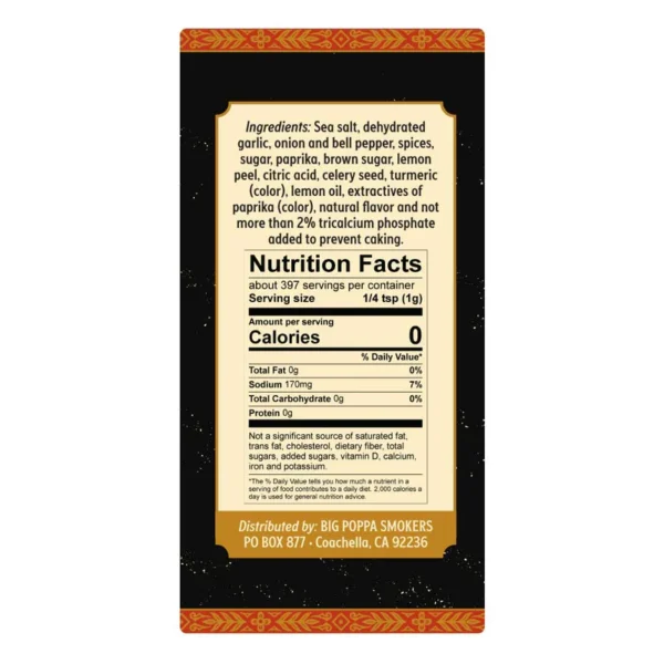 Big Poppa Smokers Double Secret Steak Rub 397g